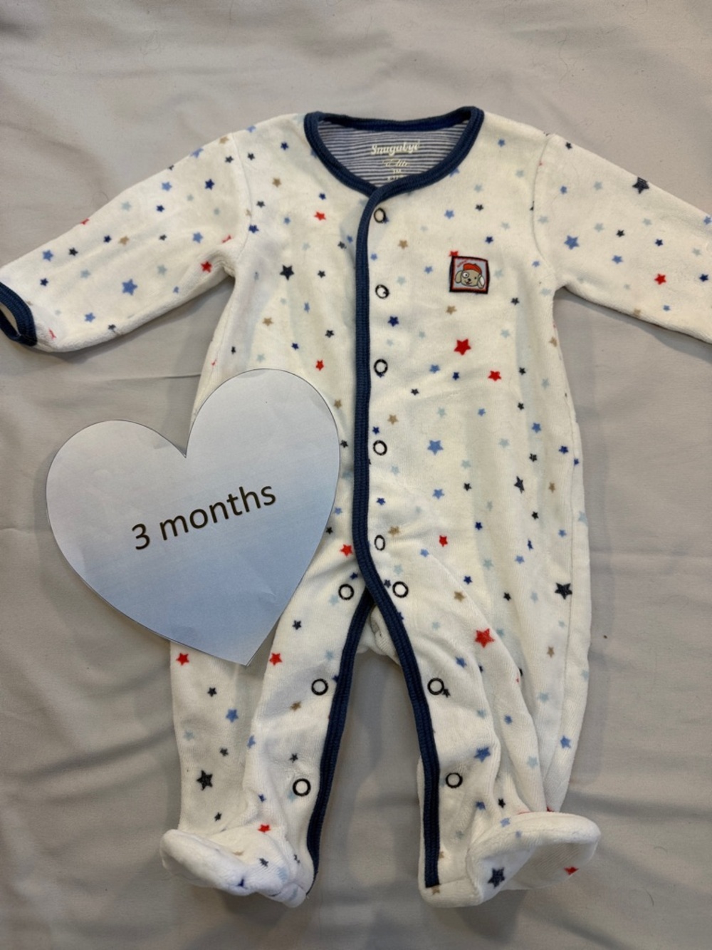 Snugabye - Starry Fleece Onesie Sleeper with Blue Trim